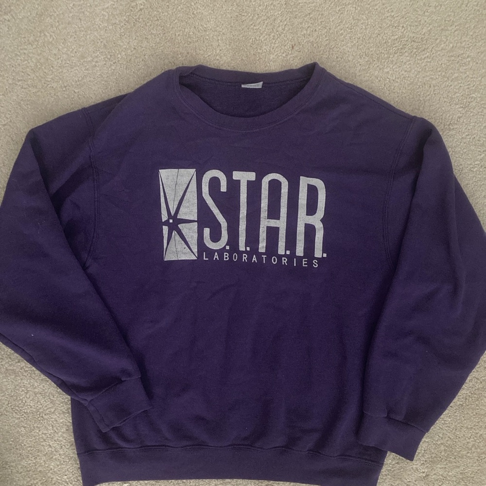Purple Crewneck Sweater with STAR Branding